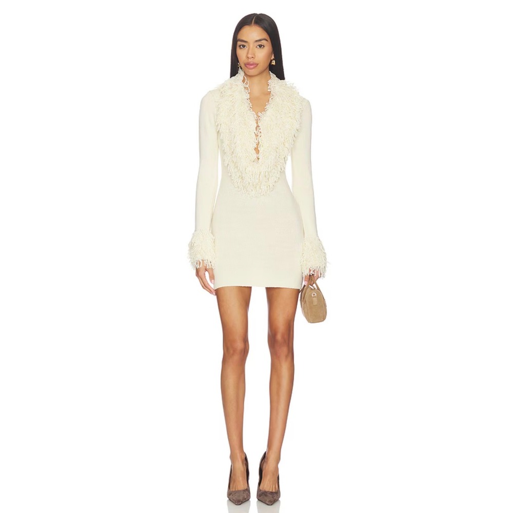 superdown‎ Eisley Knit Mini Dress in Cream Size Small
